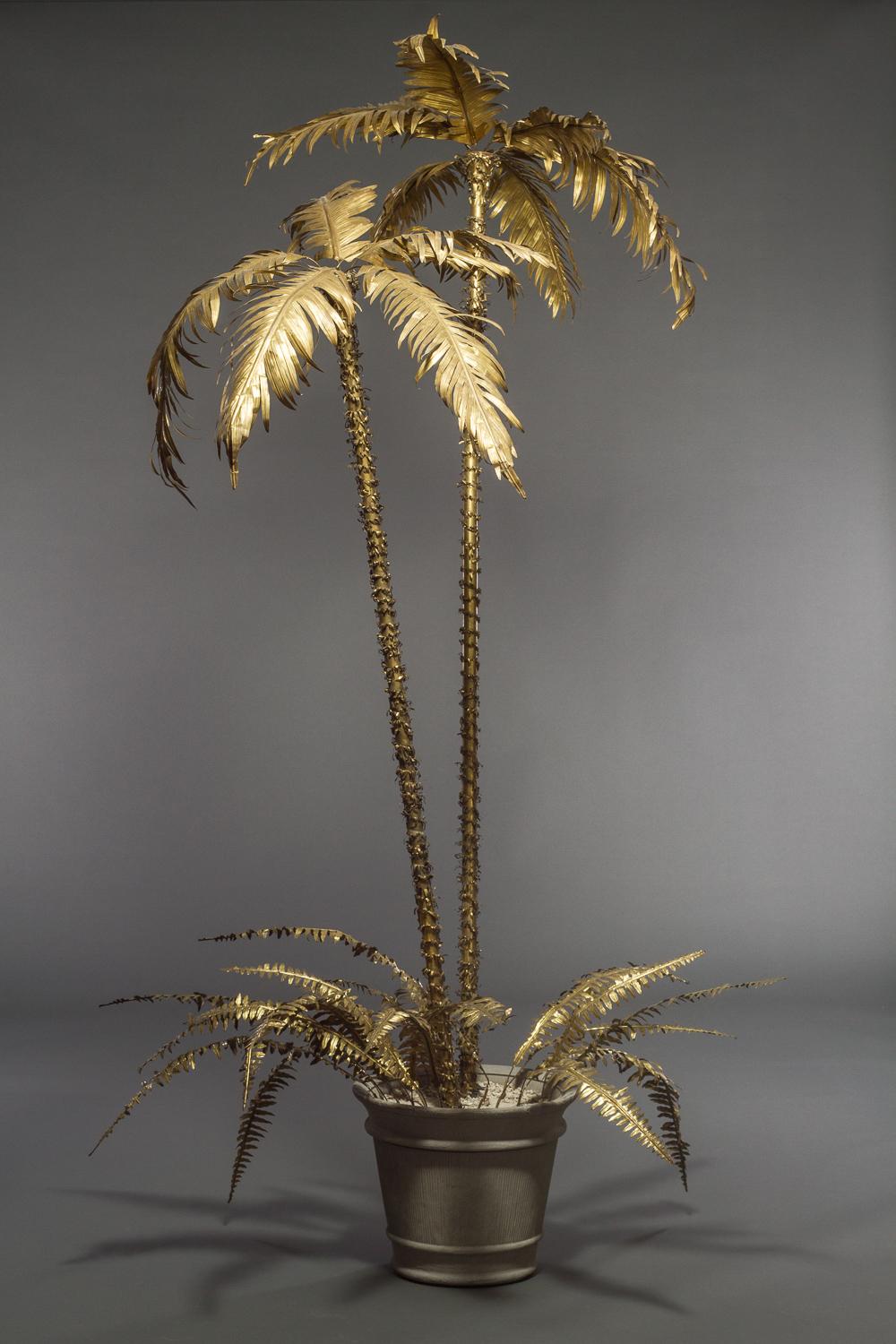 With detachable fronds. Nickel plated metal. Dimensions variable.