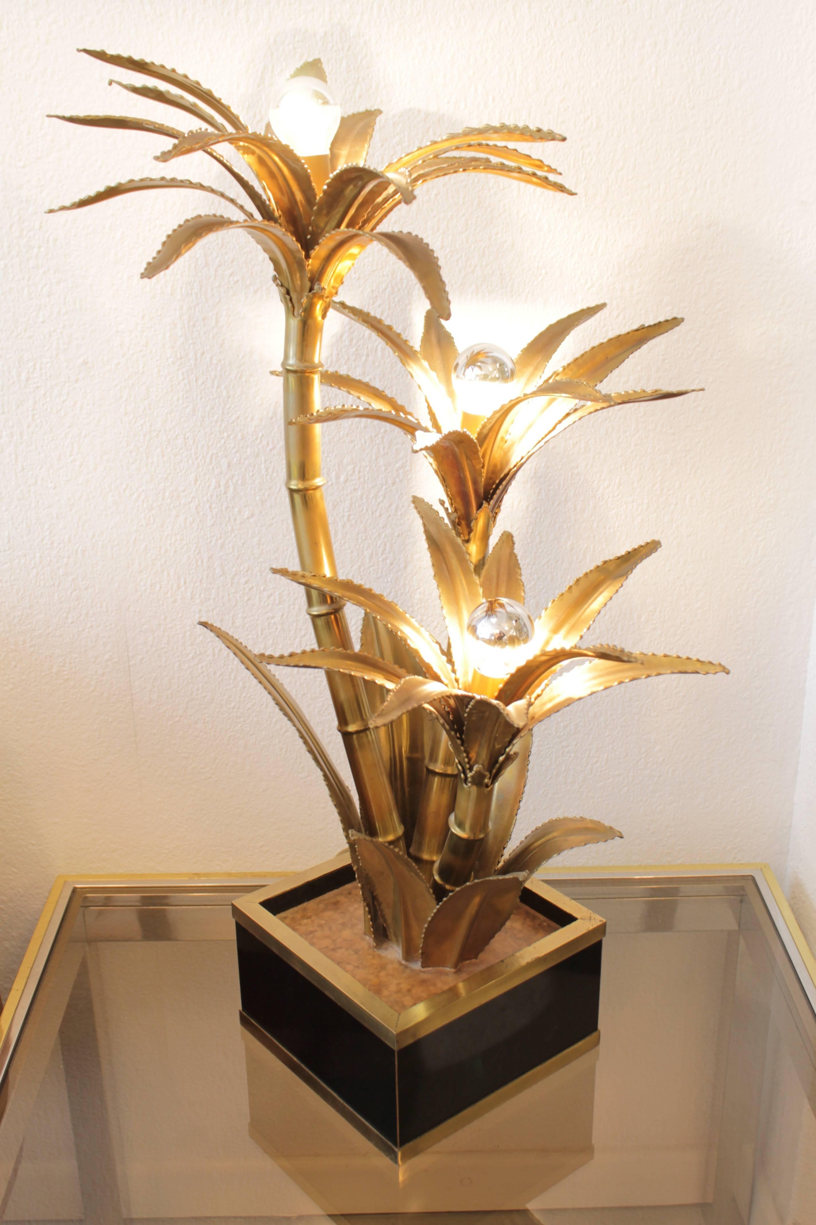 French Maison Jansen Palm Tree Table Lamp