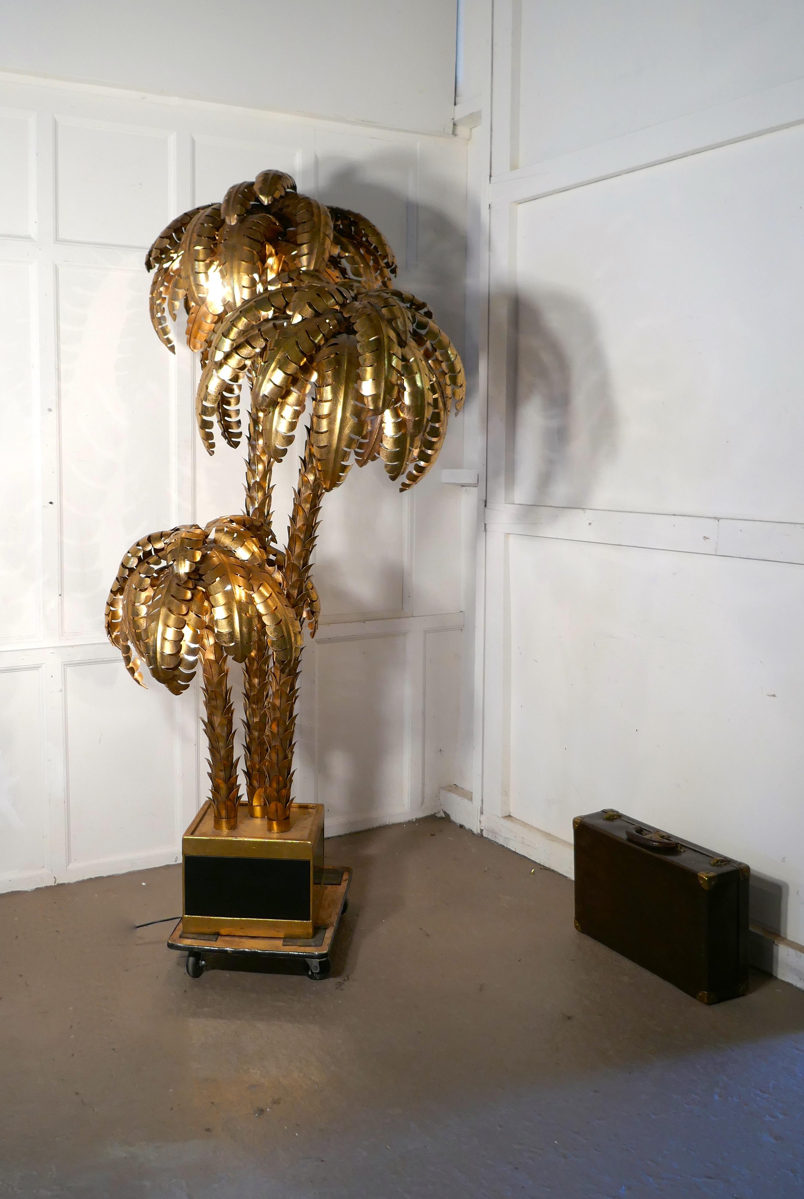 Mid-Century Modern  Palm Tree Tole Ware Floor Lamp French, 1970-1980
