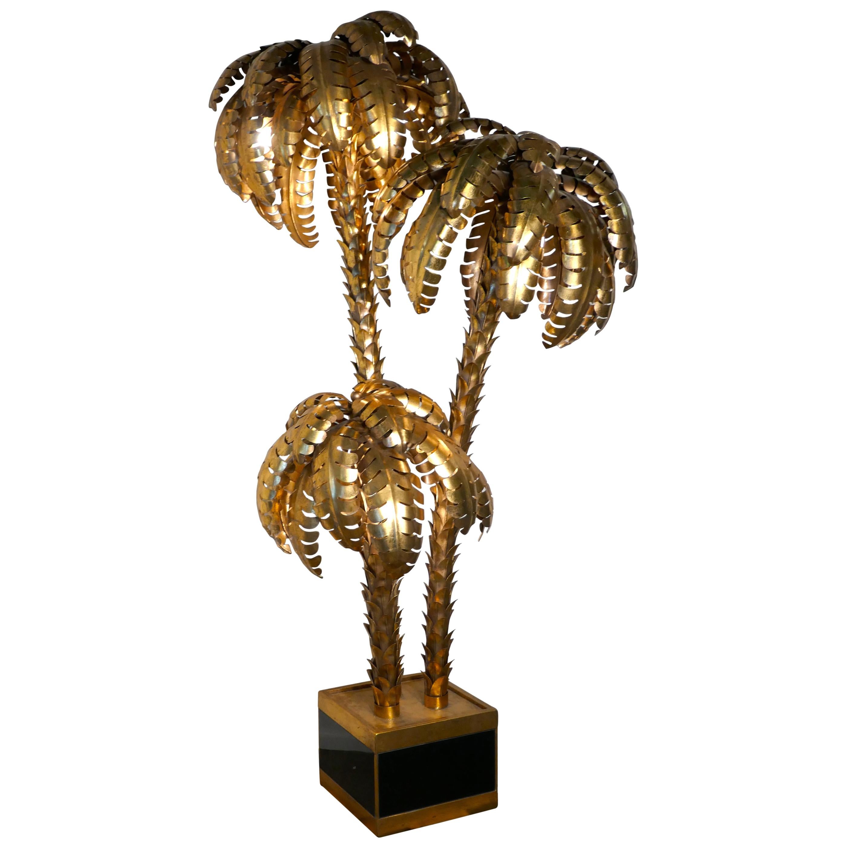  Palm Tree Tole Ware Floor Lamp French, 1970-1980