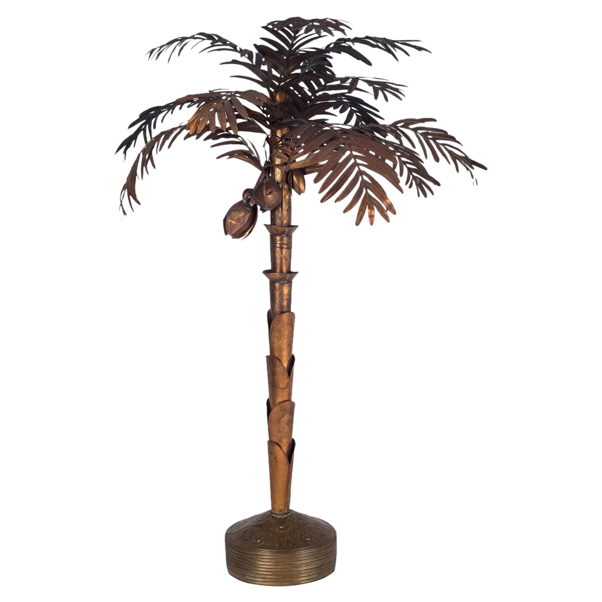 Maison Jansen Palmtree Floor Lamp in Brass