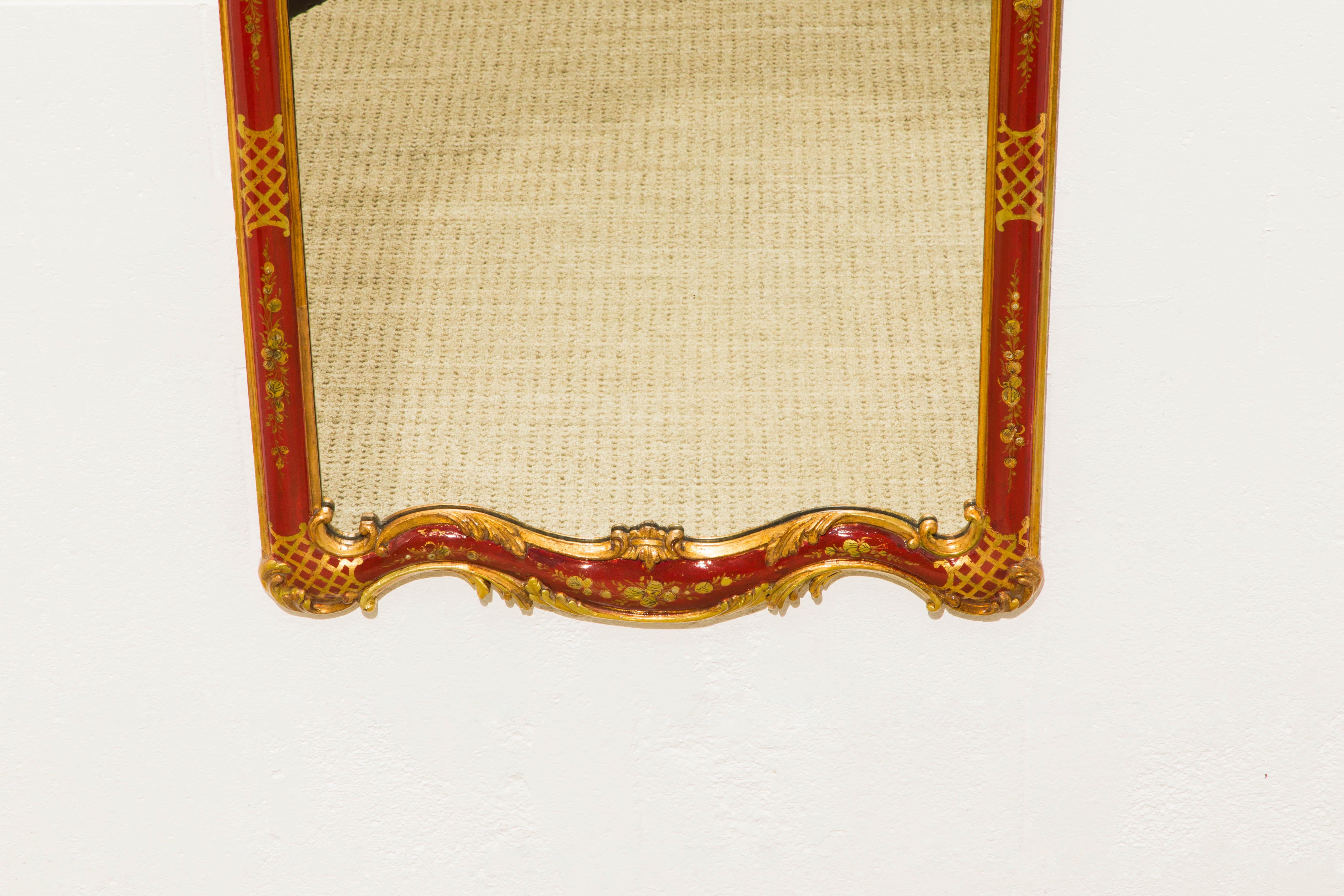 Italian Maison Jansen Parcel-Gilt Mirror with COA from James Archer Abbott, 1940's  For Sale