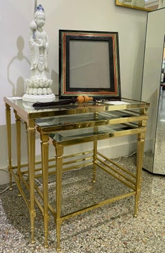 Maison Jansen Polished Brass Nesting Tables