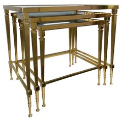 Maison Jansen Polished Brass Nesting Tables