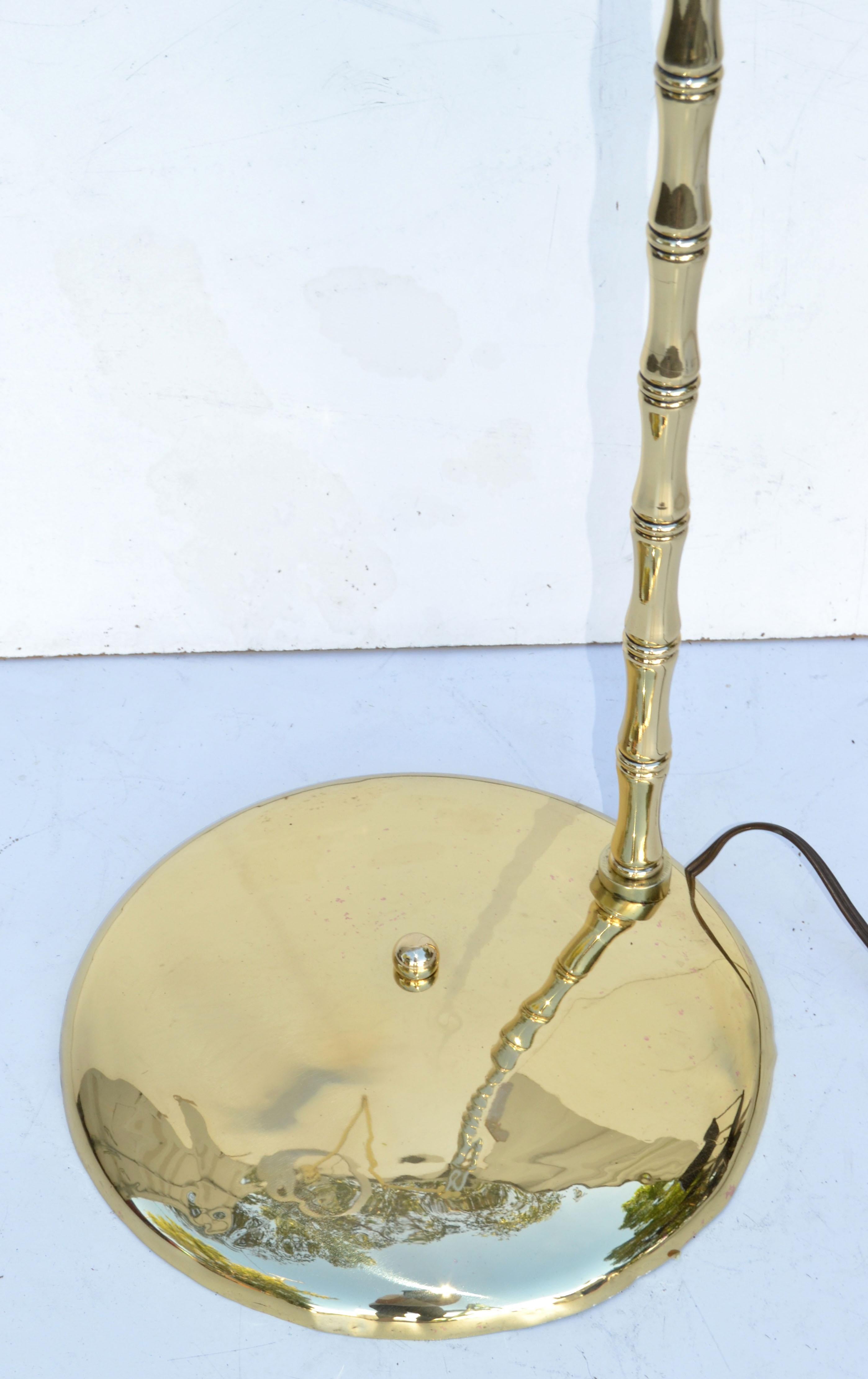 Maison Jansen Polished Bronze Retractable Floor Lamp Mid-Century Modern France For Sale 9