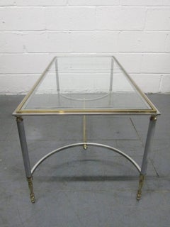 Maison Jansen Polished Steel and Brass Coffee Table