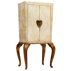 Maison Jansen Rare Art Deco Cabinet with Parchment