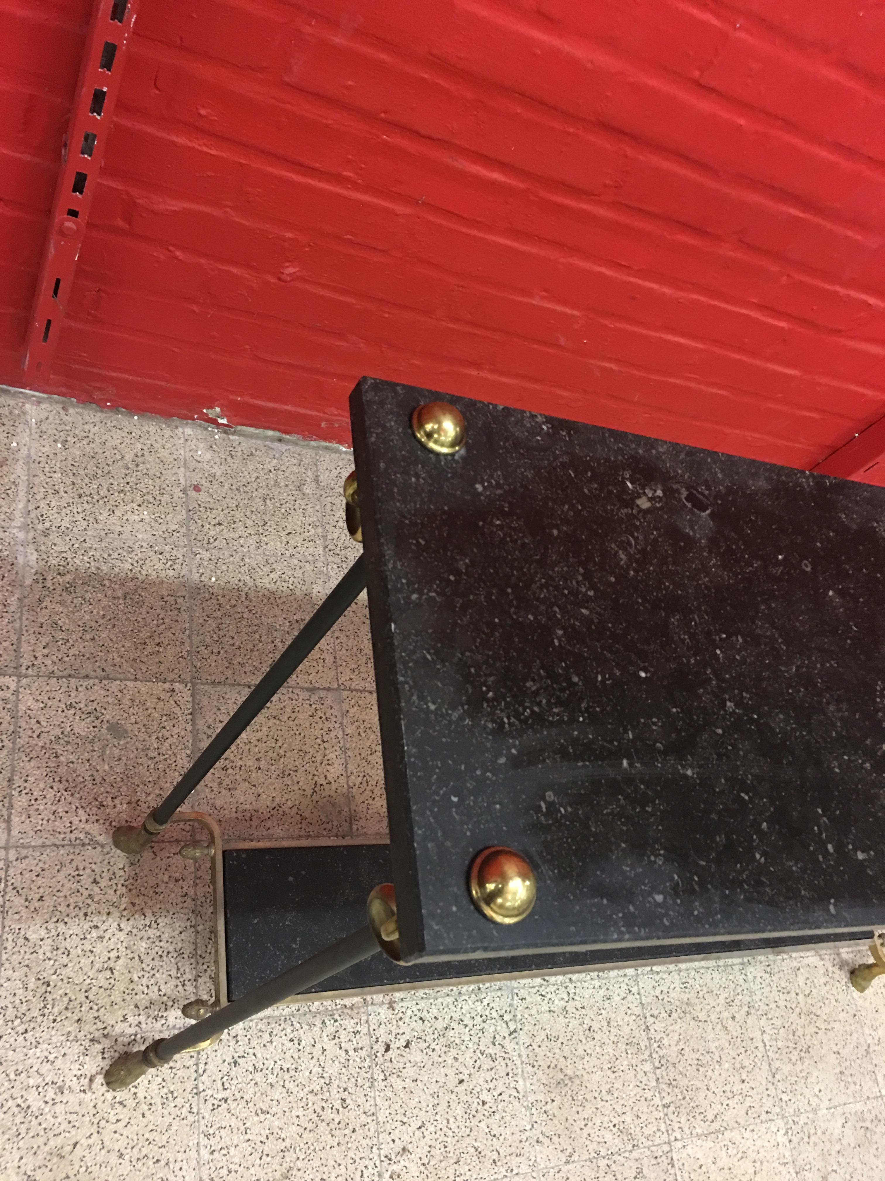 Maison Jansen, Rare Elegant , two Console Tables in Bronze, Brass and Marble In Good Condition For Sale In Saint-Ouen, FR