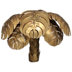 Maison Jansen Regency Brass Palm Wall Sconces