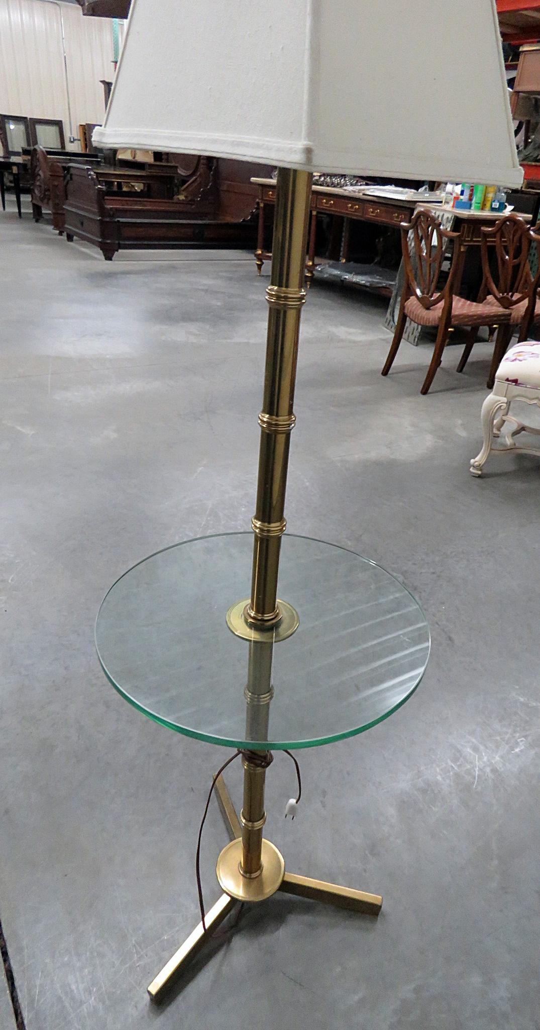 Brass Maison Jansen Regency Style Lamp Table For Sale