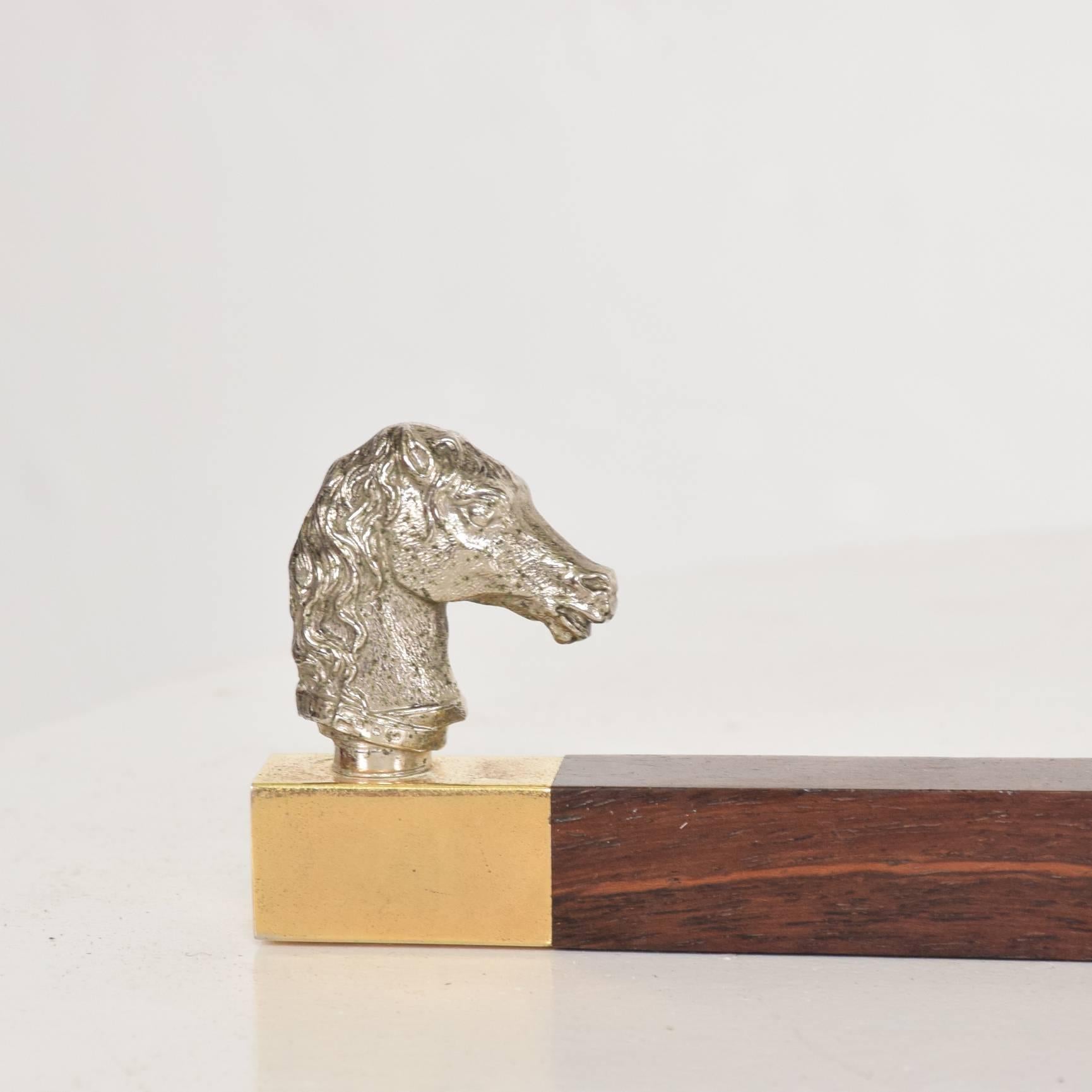 For your consideration a beautiful rosewood paperweight with a horse by Maison Jansen.
France, 1960s.
Measures: 15 5/8