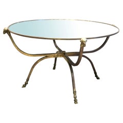 Maison Jansen Round Coffee Table with Rams head accent, 1950s