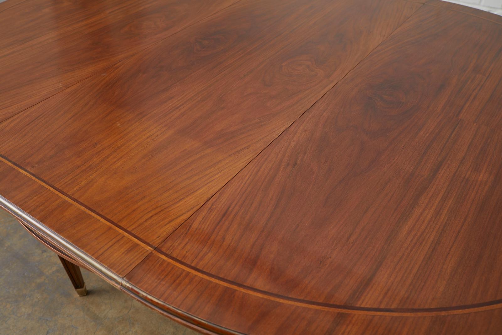 Maison Jansen Round Mahogany Dining Table with Leaf 6