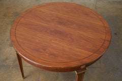 Maison Jansen Round Mahogany Dining Table with Leaf