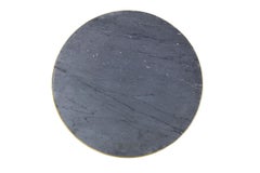 Maison Jansen, Round Table in Brass and Gray Marble, 1970s