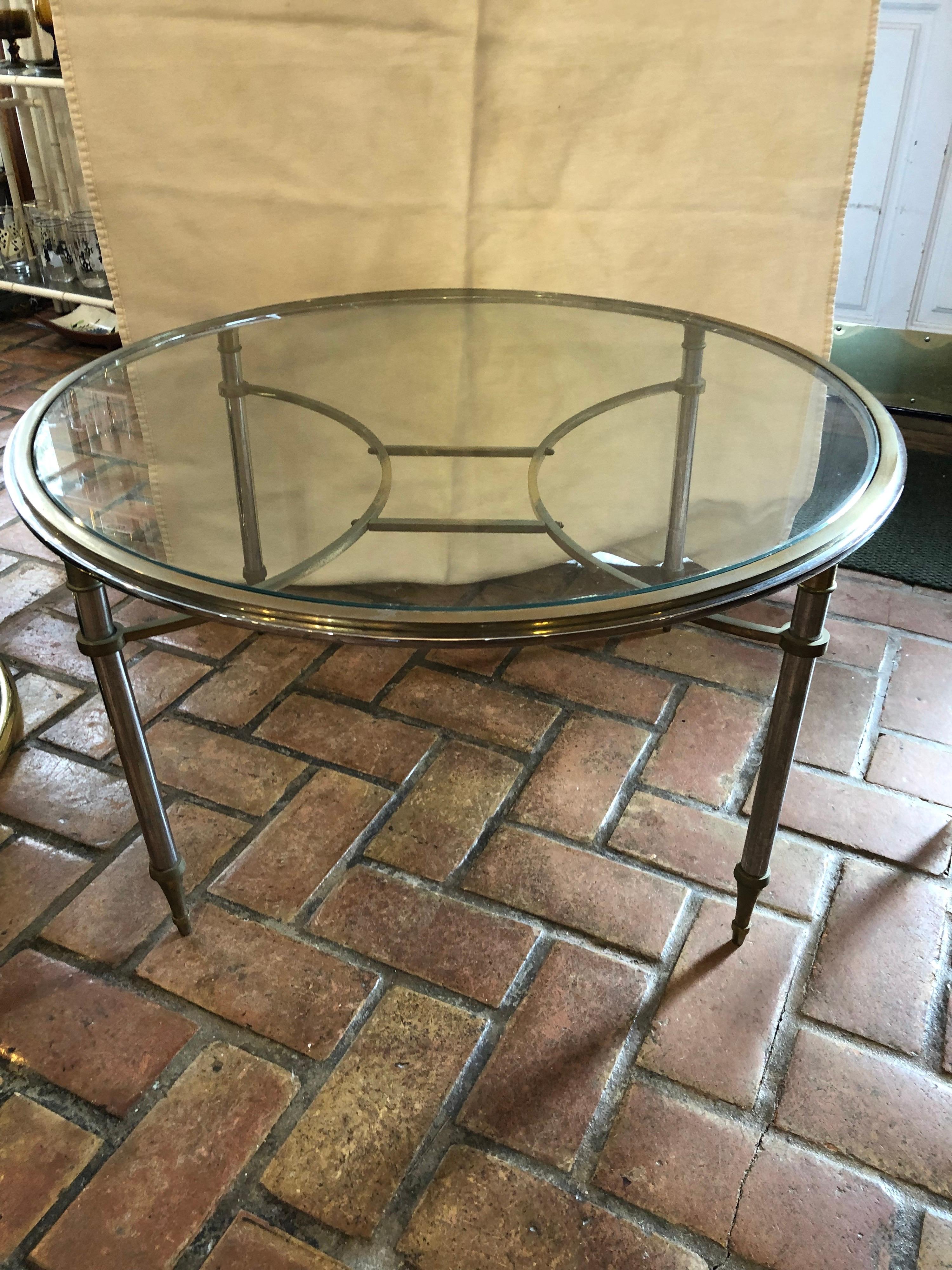 double round glass coffee table