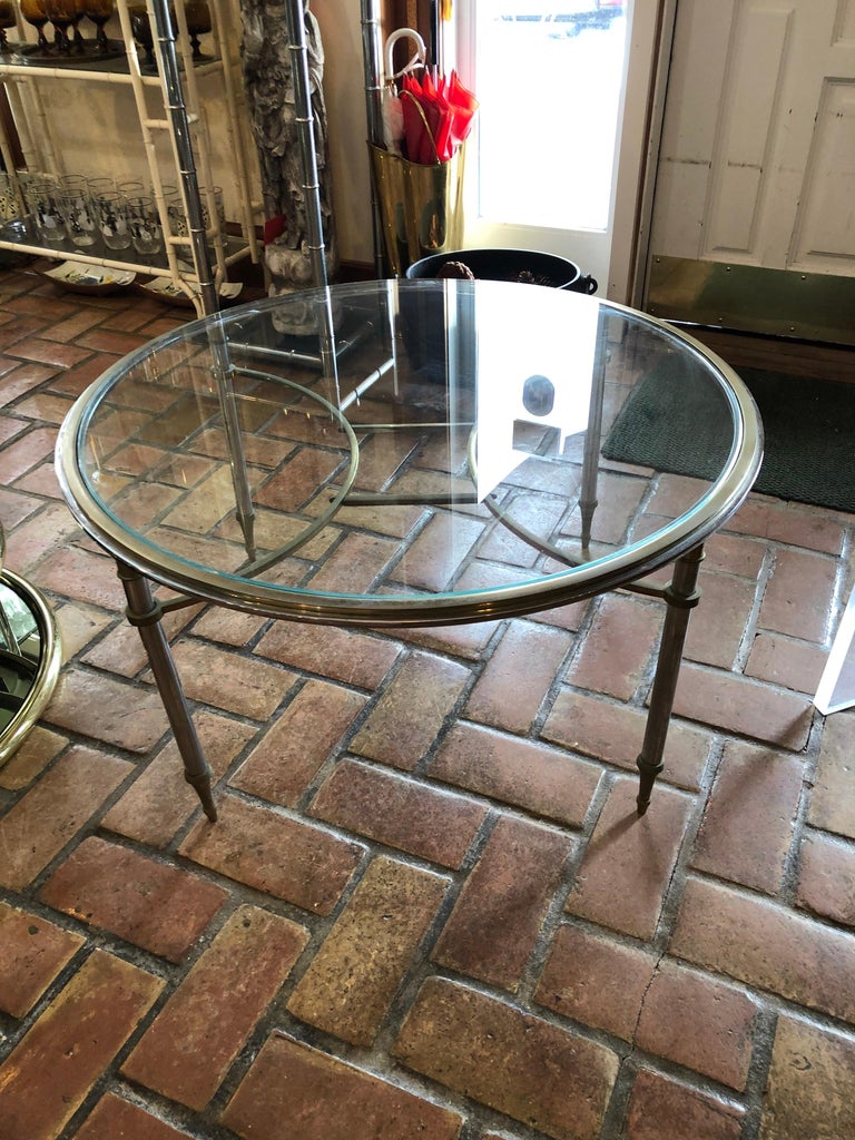 Maison Jansen Round Two Tone Coffee Table In Good Condition For Sale In Redding, CT