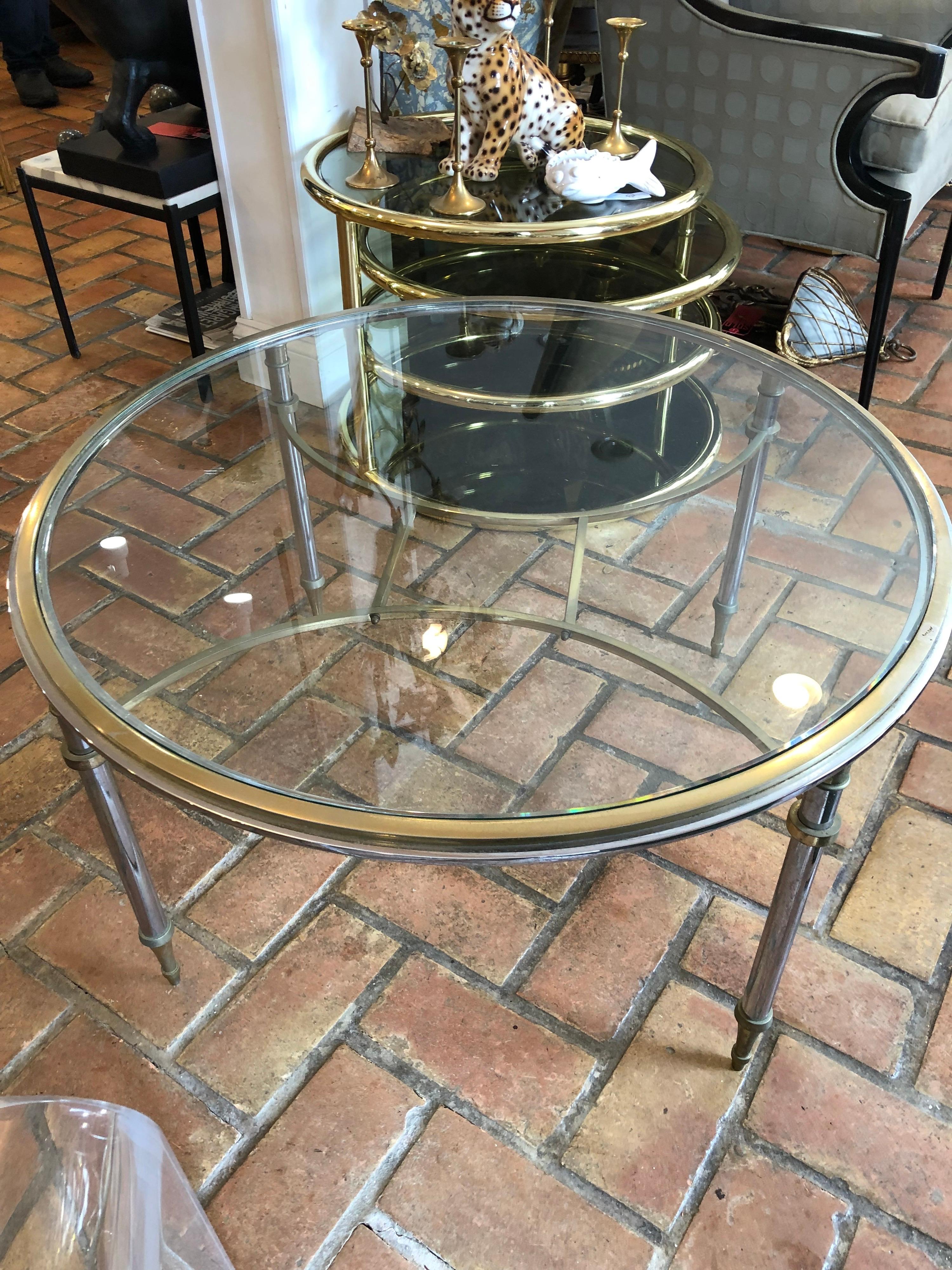 Late 20th Century Maison Jansen Round Two Tone Coffee Table