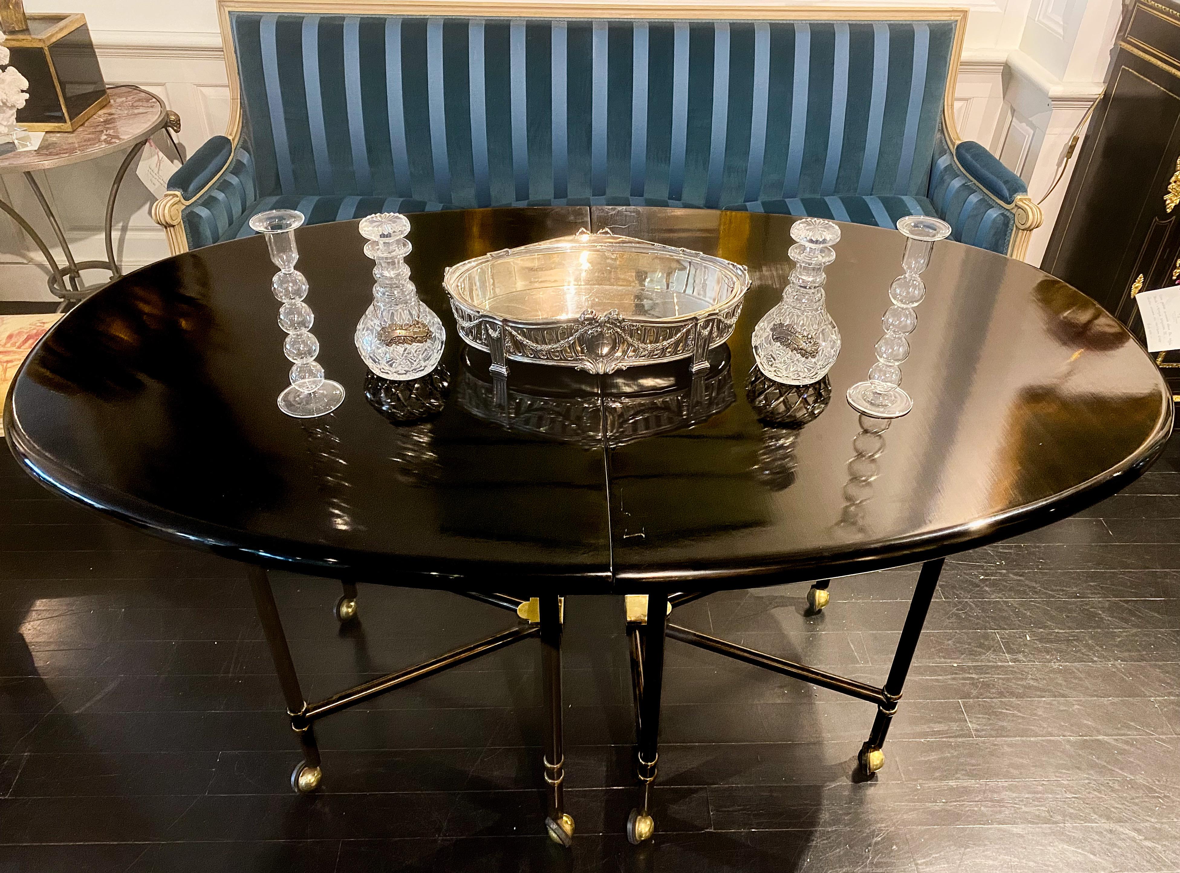 Maison Jansen Royal Schwarz Lackiert Esstisch im Angebot 4