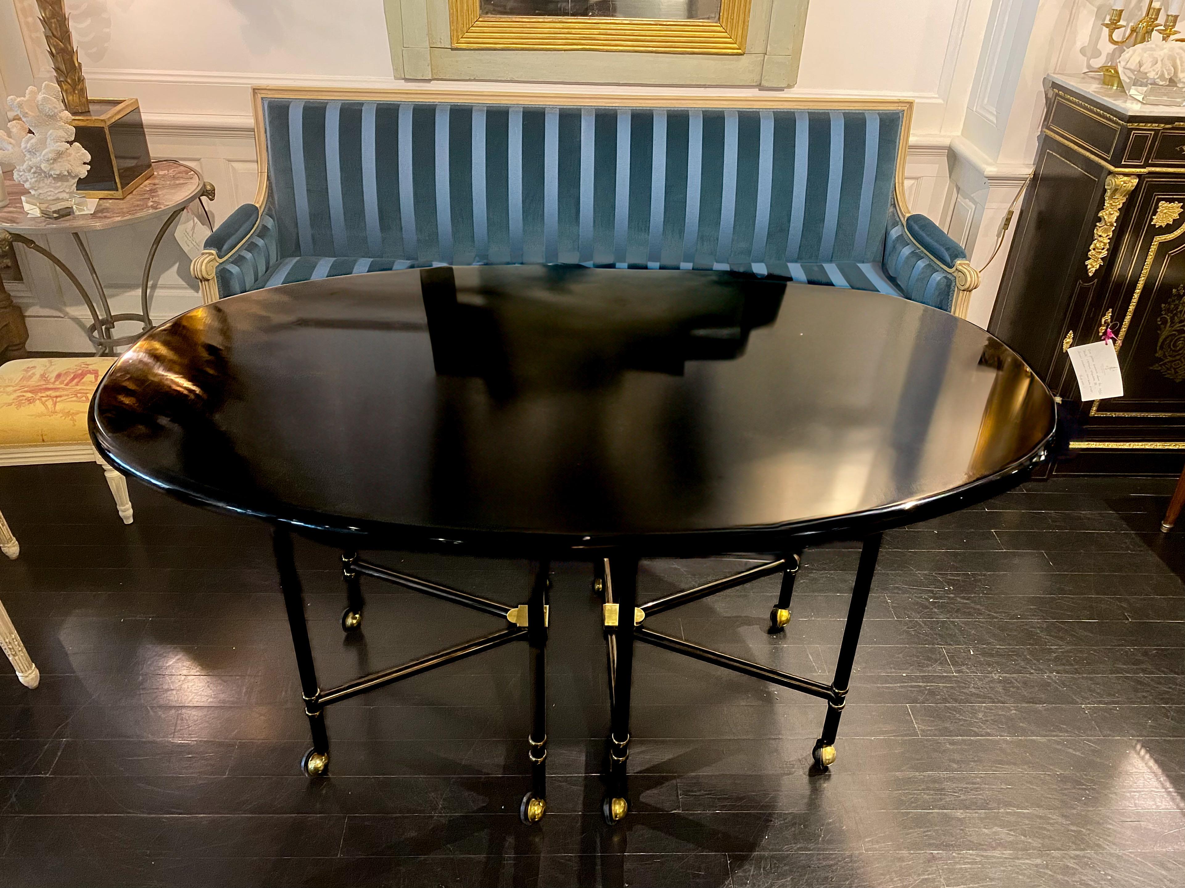 Maison Jansen Royal Schwarz Lackiert Esstisch im Angebot 8