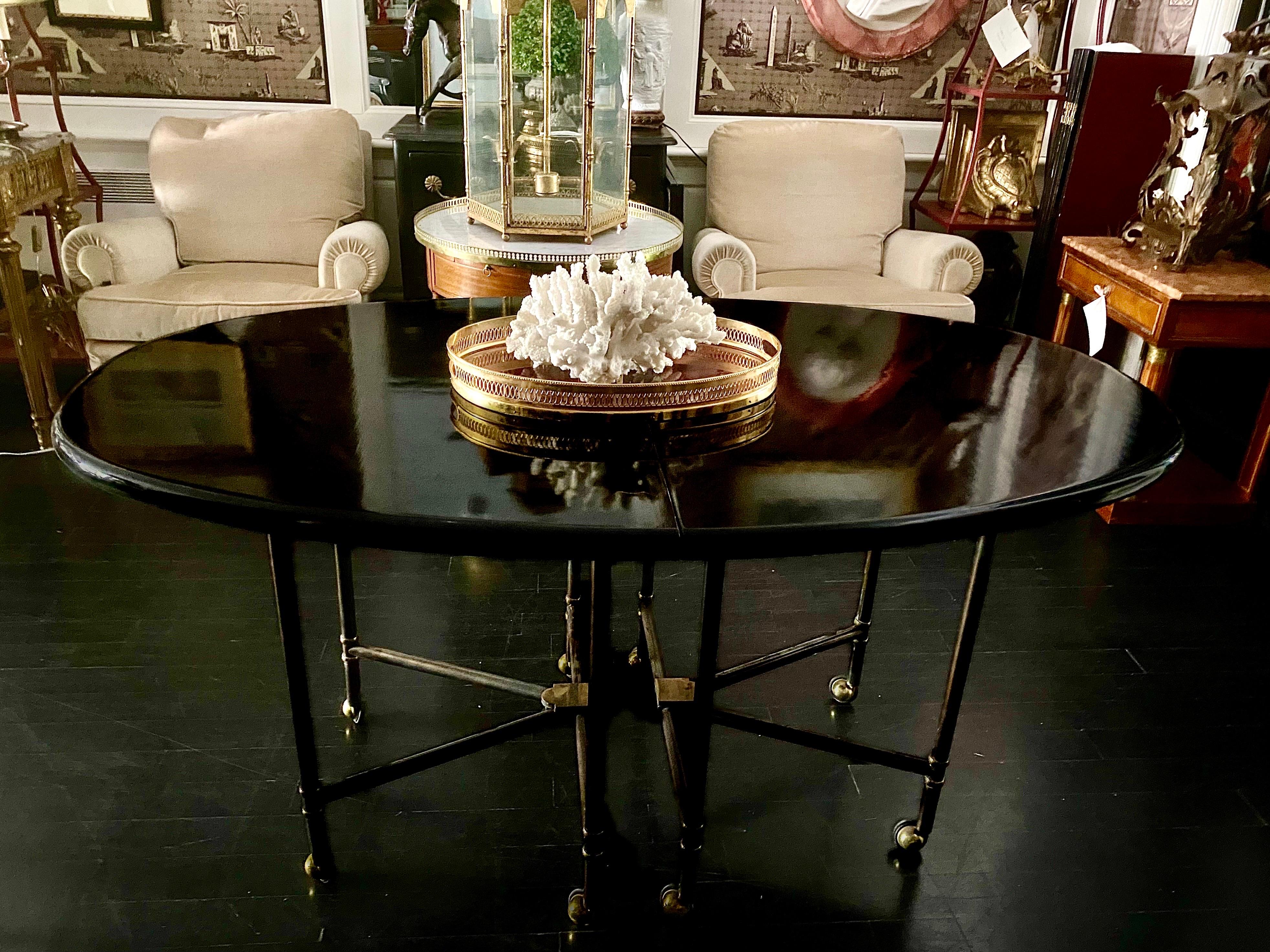 Maison Jansen Royal Schwarz Lackiert Esstisch im Angebot 1