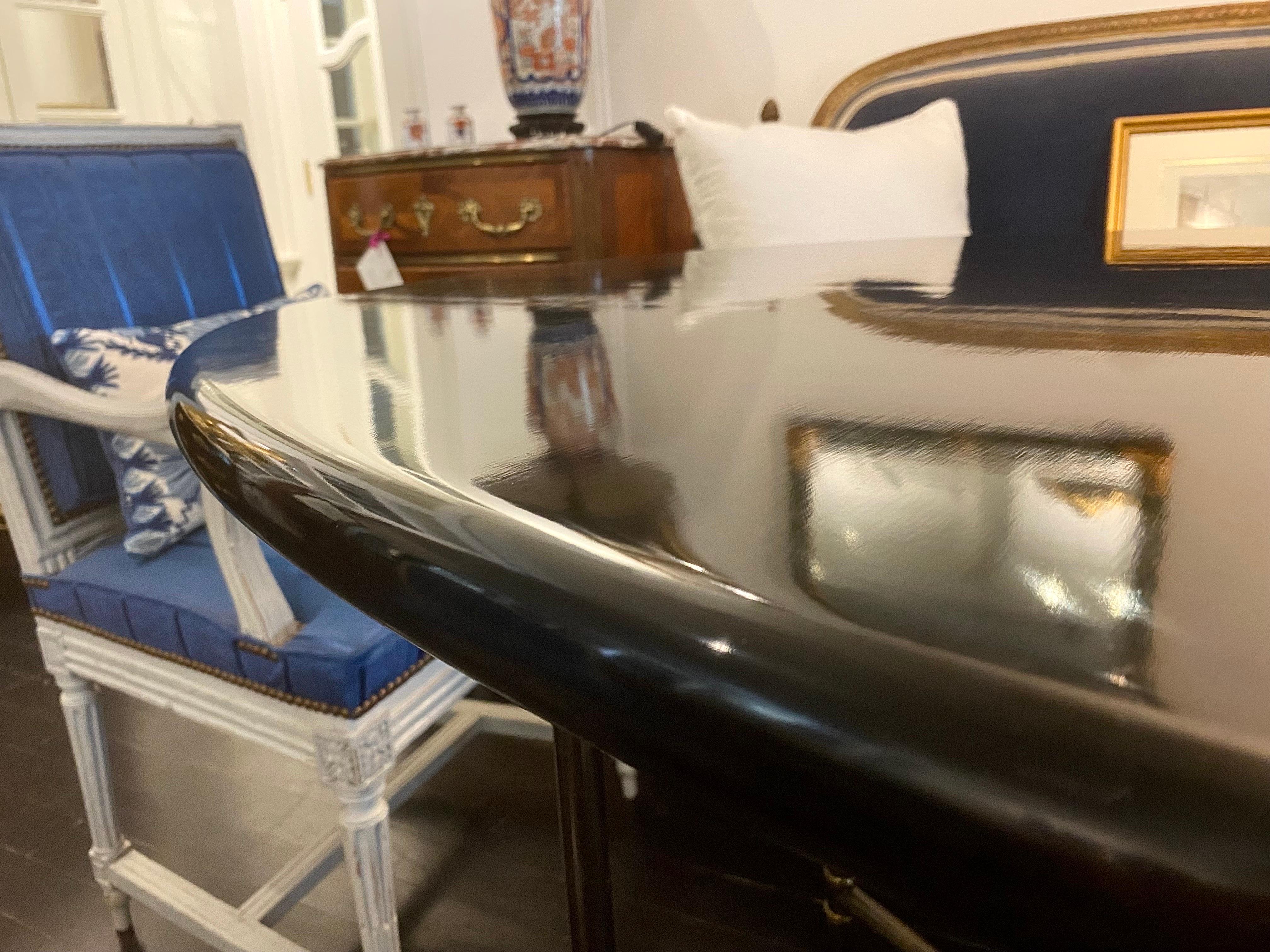 Maison Jansen Royal Schwarz Lackiert Esstisch im Angebot 2