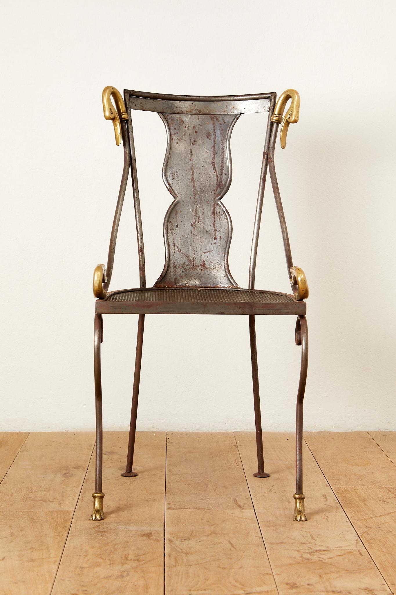 Maison Jansen, Rue Royale, set of six chairs, circa 1960, France. In Good Condition In Nice, Cote d' Azur