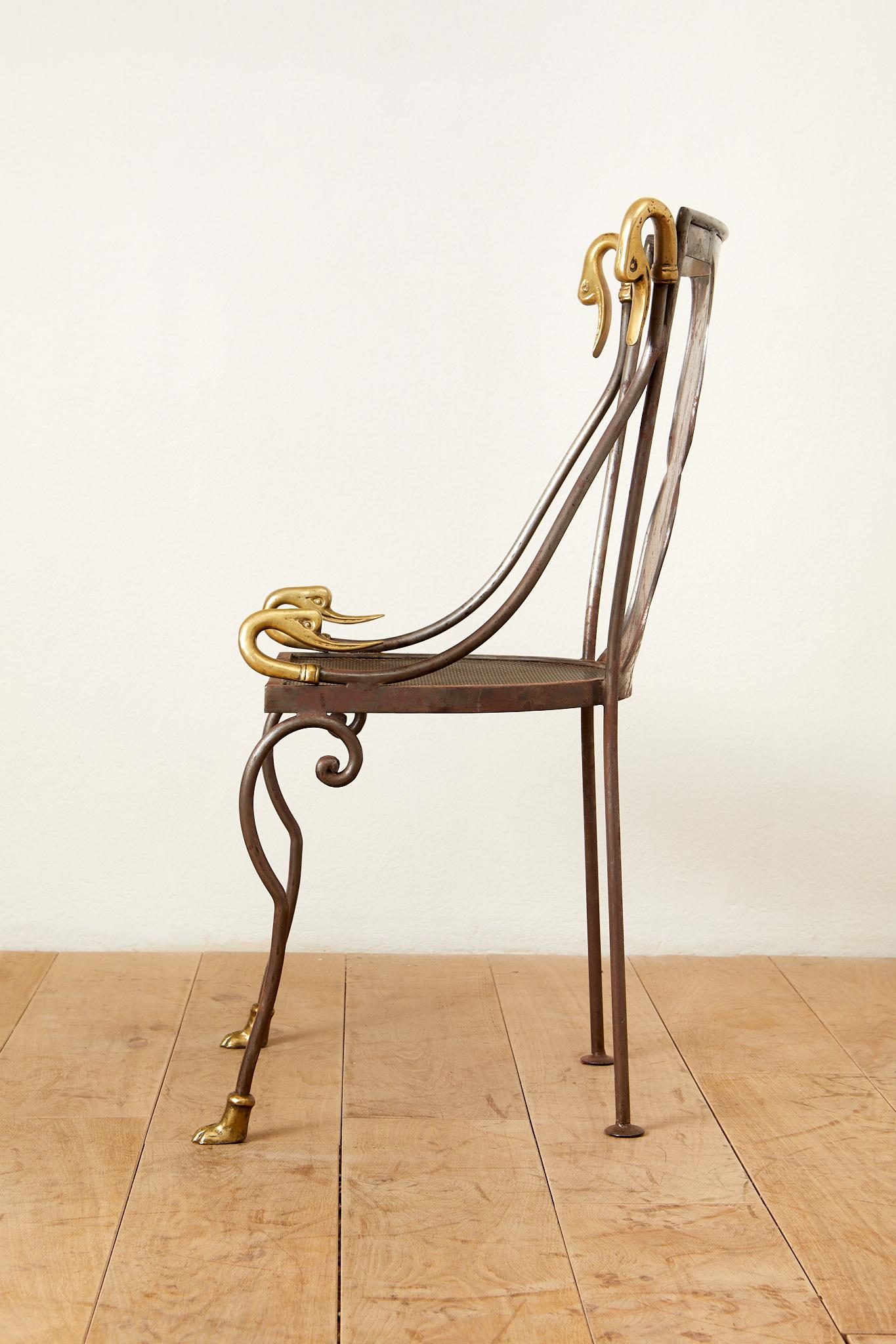 Mid-20th Century Maison Jansen, Rue Royale, set of six chairs, circa 1960, France.