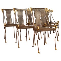 Maison Jansen, Rue Royale, set of six chairs, circa 1960, France.