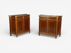 Maison Jansen, Russian Neoclassical Style, Large Cabinets, Mahogany, Bronze