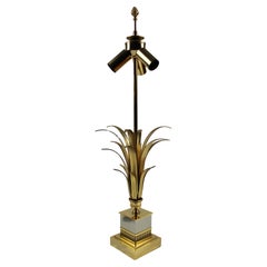 Skulpturale Palmen-Tischlampe aus Messing von Maison Jansen, Hollywood Regency, 1970er Jahre