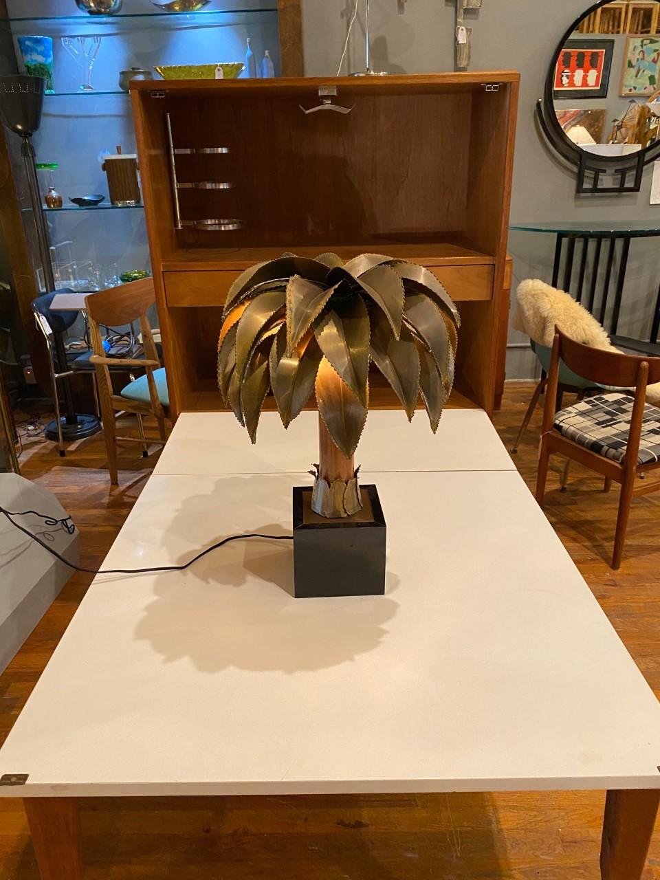 Maison Jansen Sculptural Palm Tree Table Lamp 1970s 1