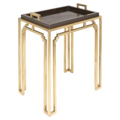 Maison Jansen. Serving table in brass and melamine. 1970s