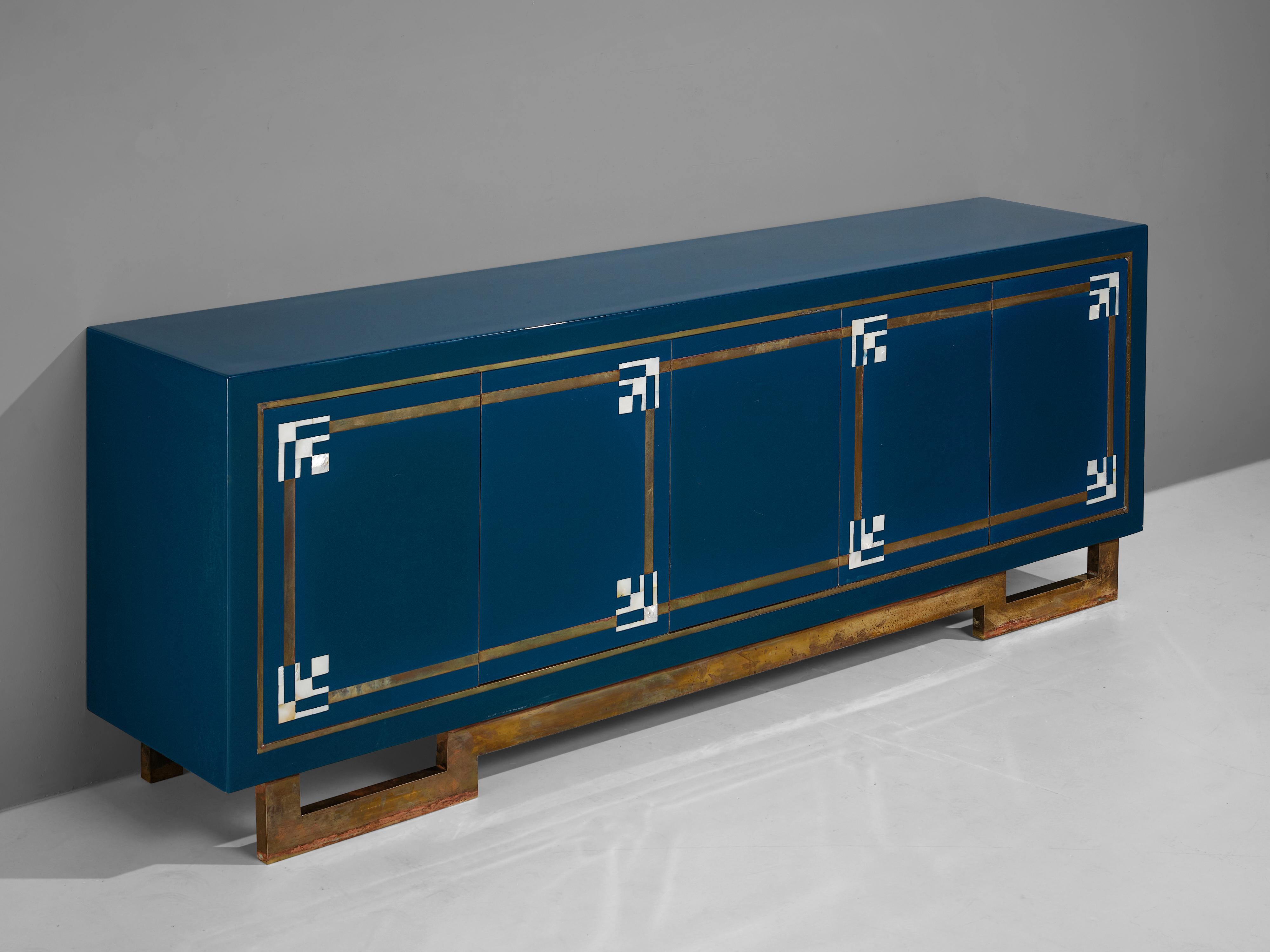 French Maison Jansen Sideboard with Shell Inlay Details
