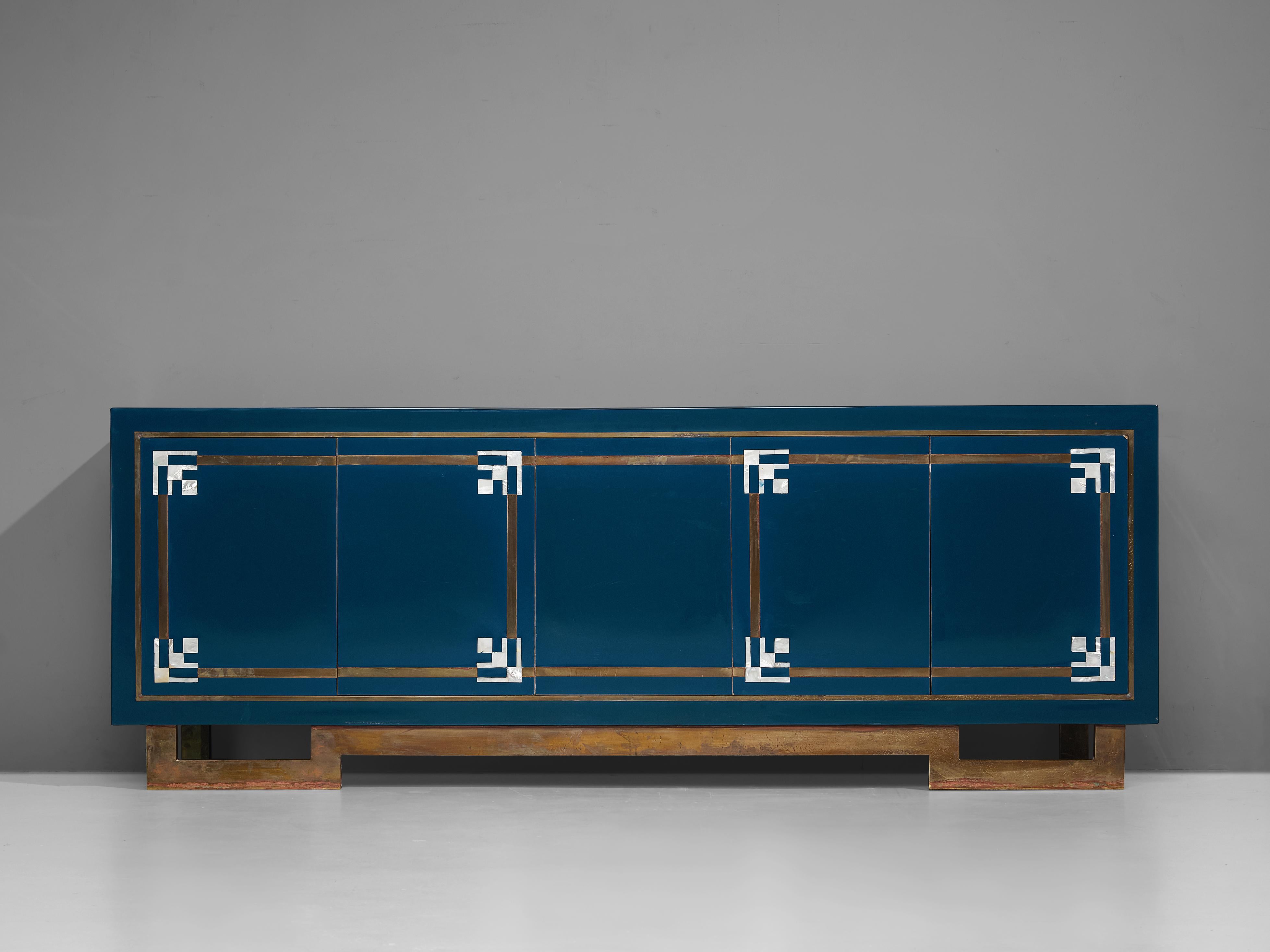 Late 20th Century Maison Jansen Sideboard with Shell Inlay Details
