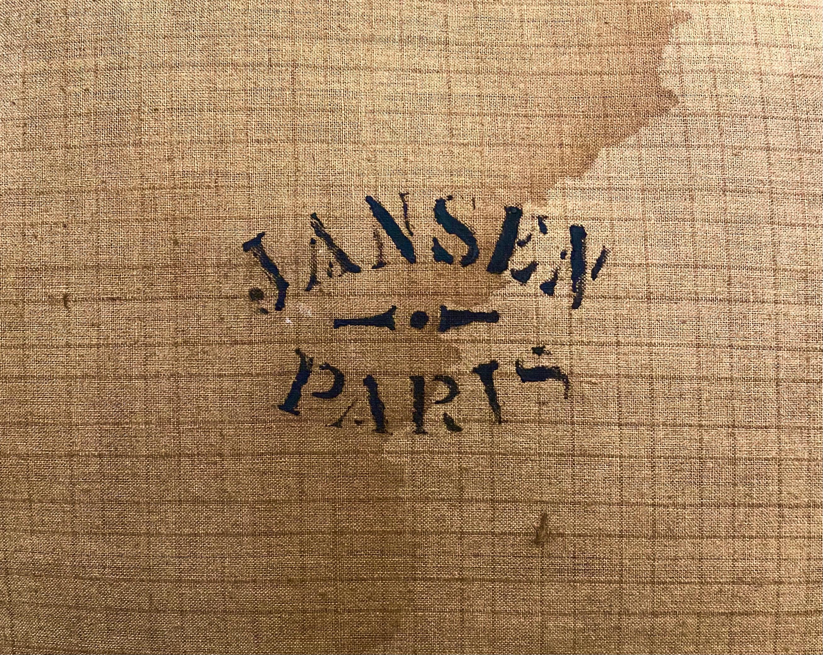 Maison Jansen Signed, Louis XVI Style Giltwood Bergère, TIger Silk Velvet For Sale 14