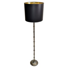 Maison Jansen Silvered Bronze & Brass Floor Lamp Mid-Century Modern France 1950