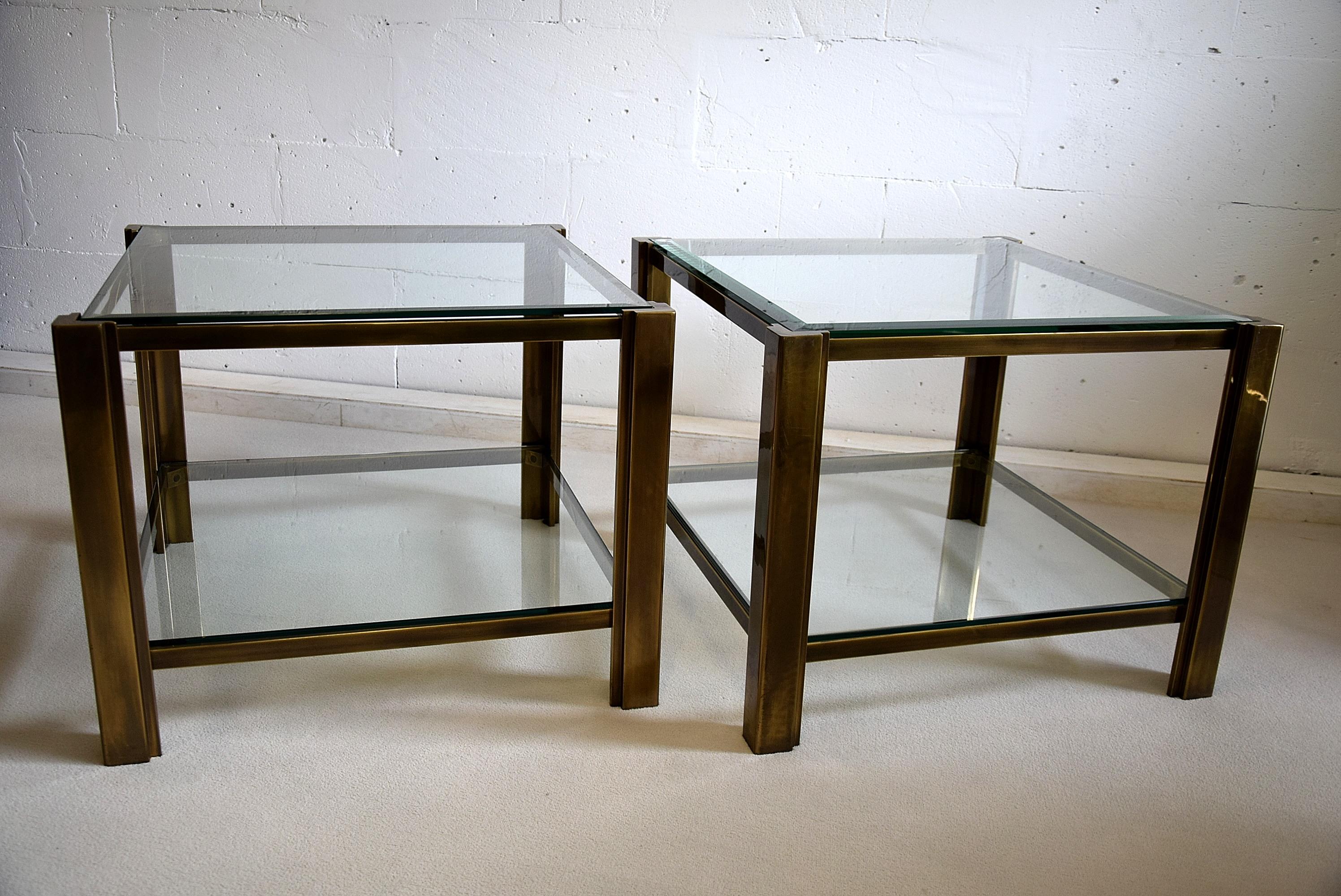 Maison Jansen Solid Brass Hollywood Regency Side Tables 6