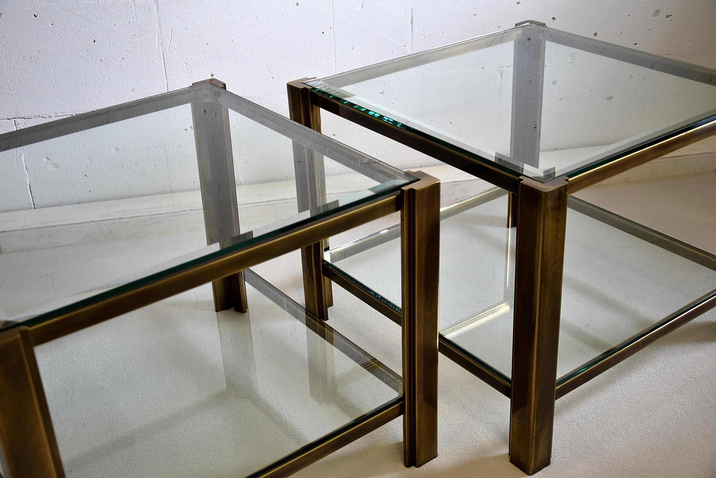 Maison Jansen Solid Brass Hollywood Regency Side Tables 7