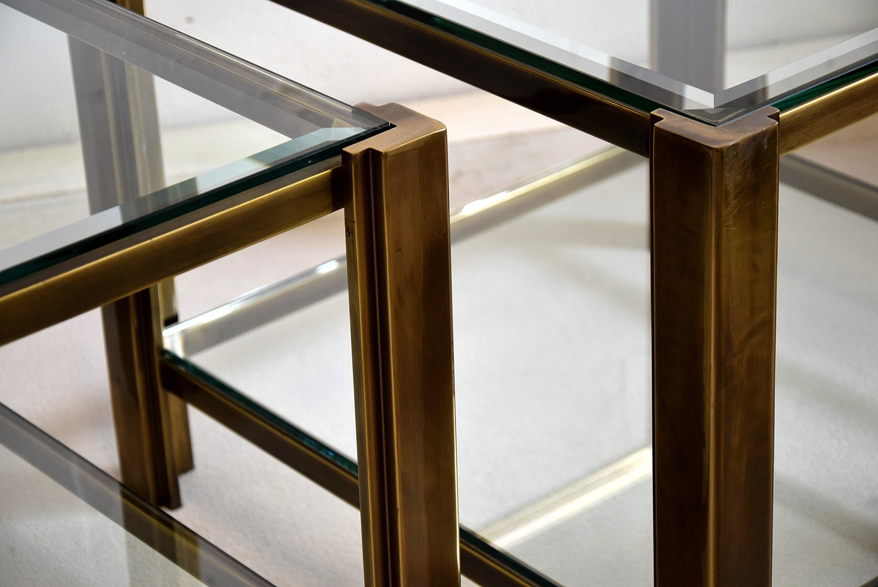 Maison Jansen Solid Brass Hollywood Regency Side Tables 10