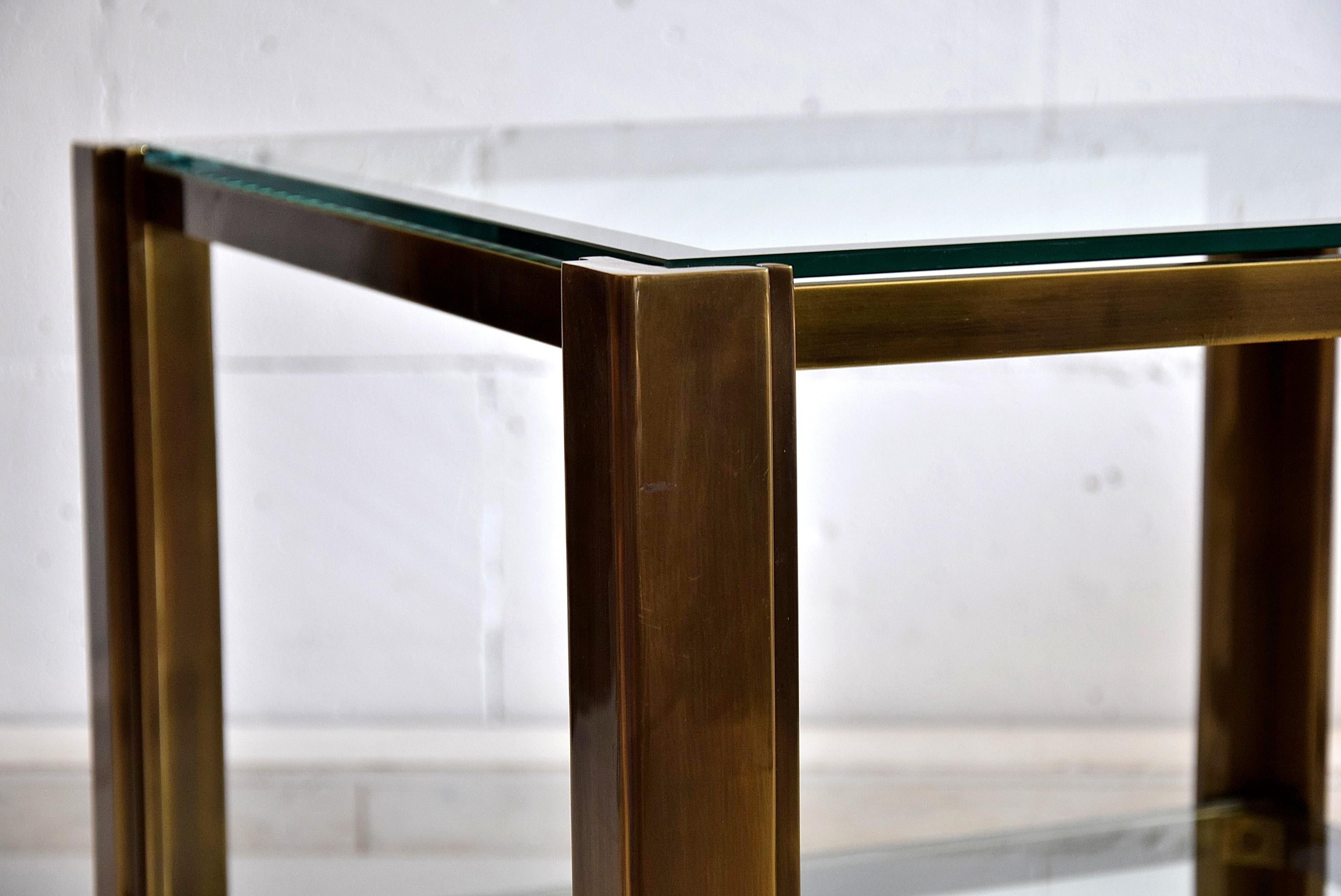 French Maison Jansen Solid Brass Hollywood Regency Side Tables