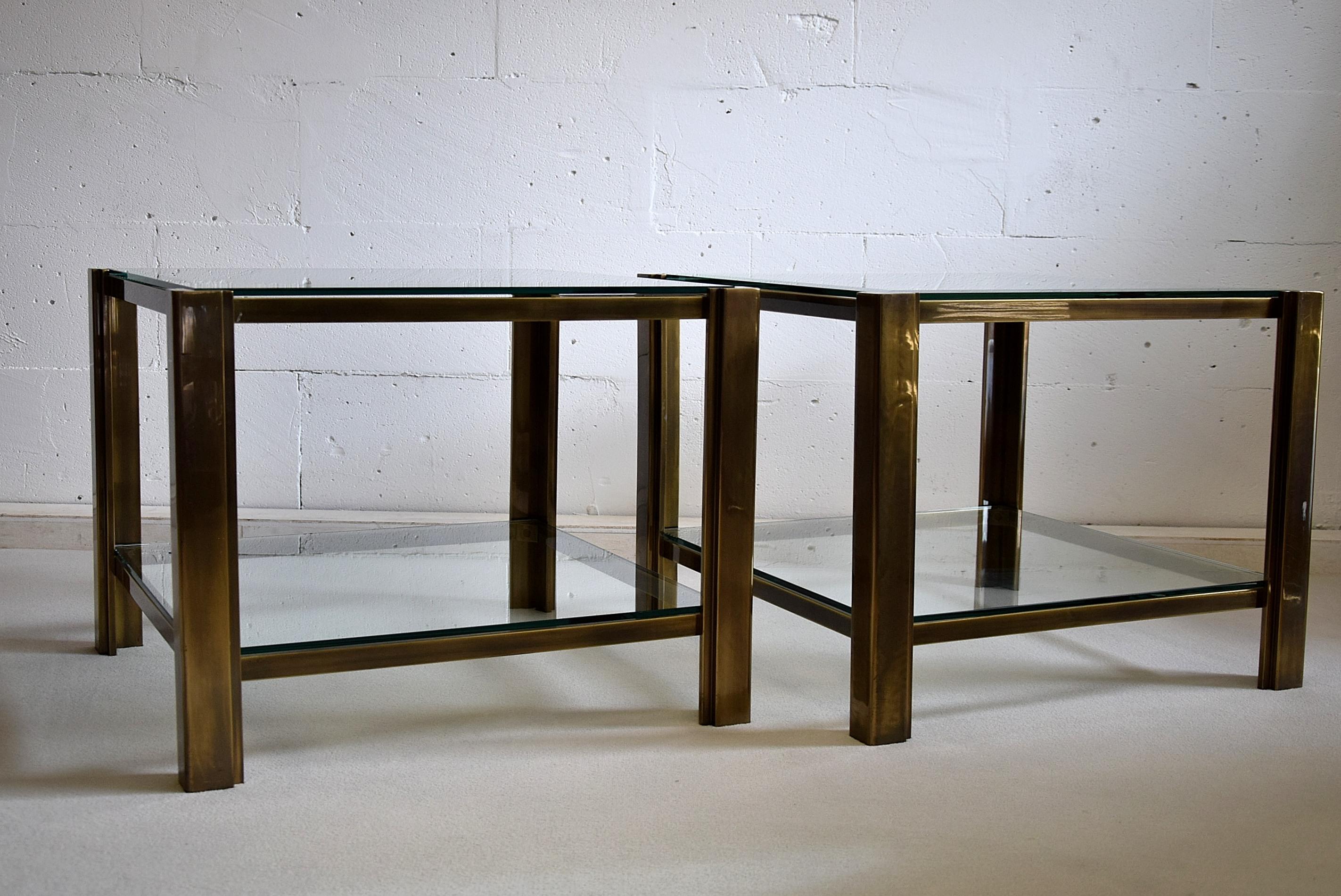 Maison Jansen Solid Brass Hollywood Regency Side Tables 2