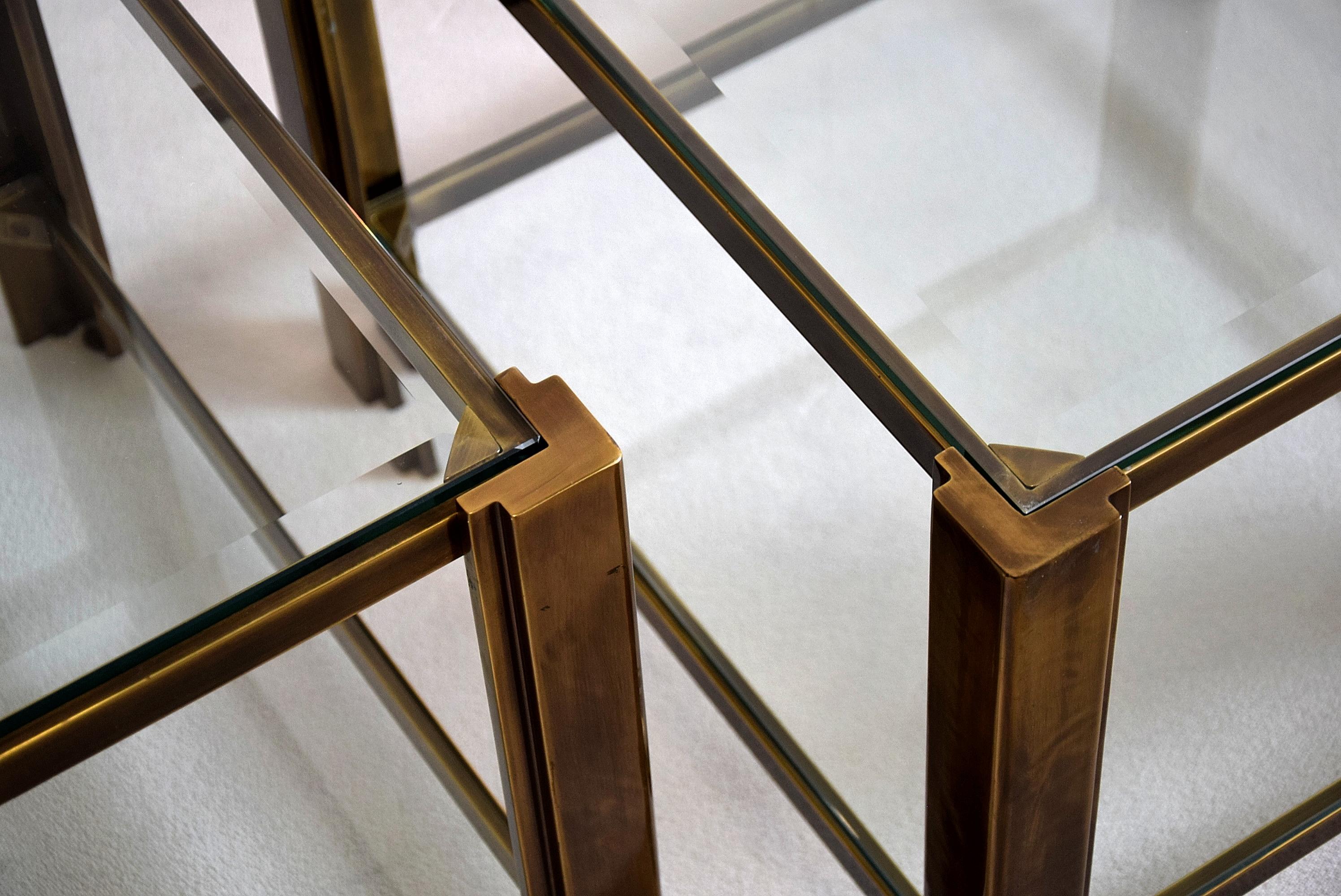 Maison Jansen Solid Brass Hollywood Regency Side Tables 4