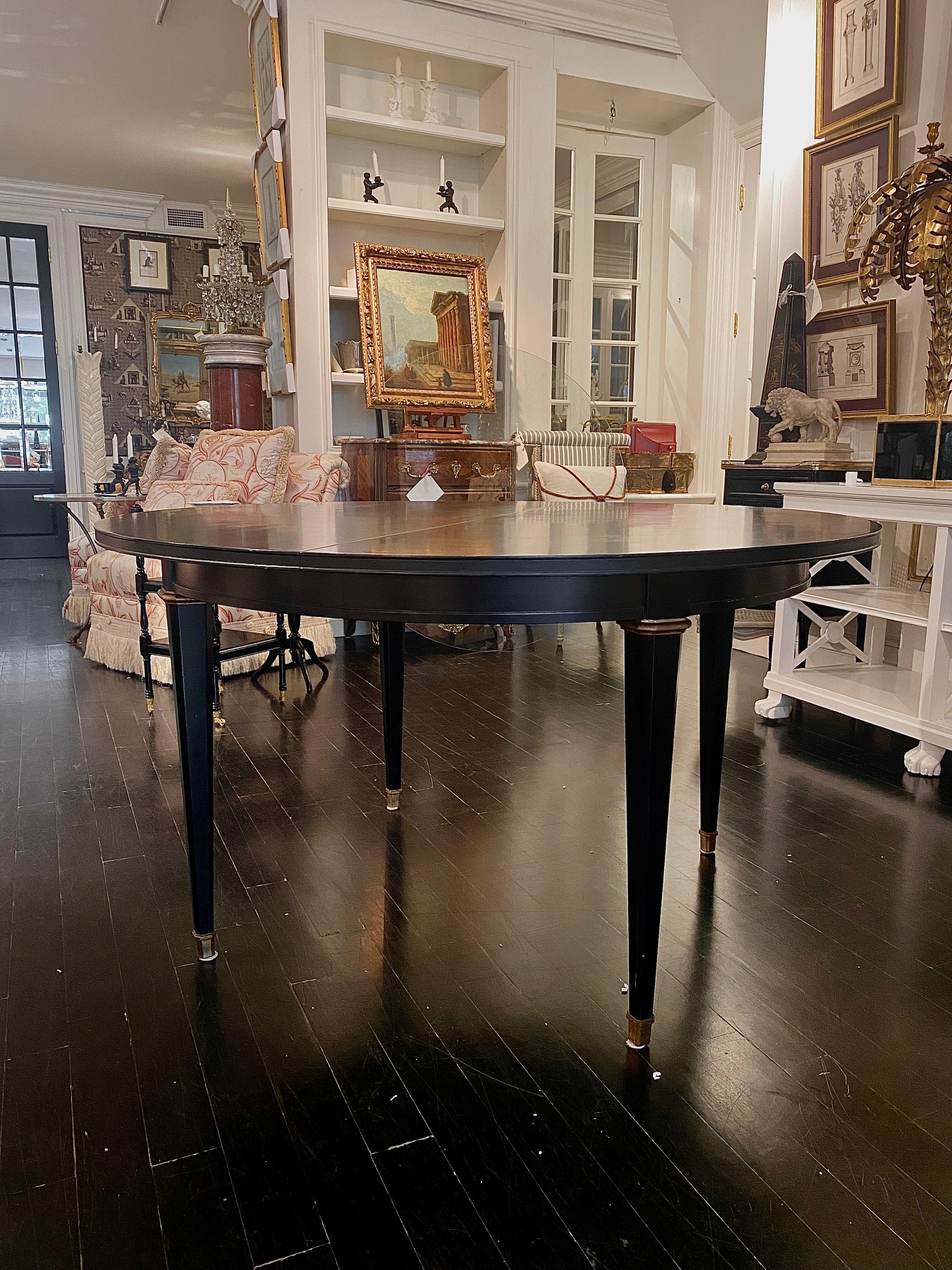Maison Jansen Stamped Black Table, French, Louis XVI Style, Mid-Century Modern For Sale 8