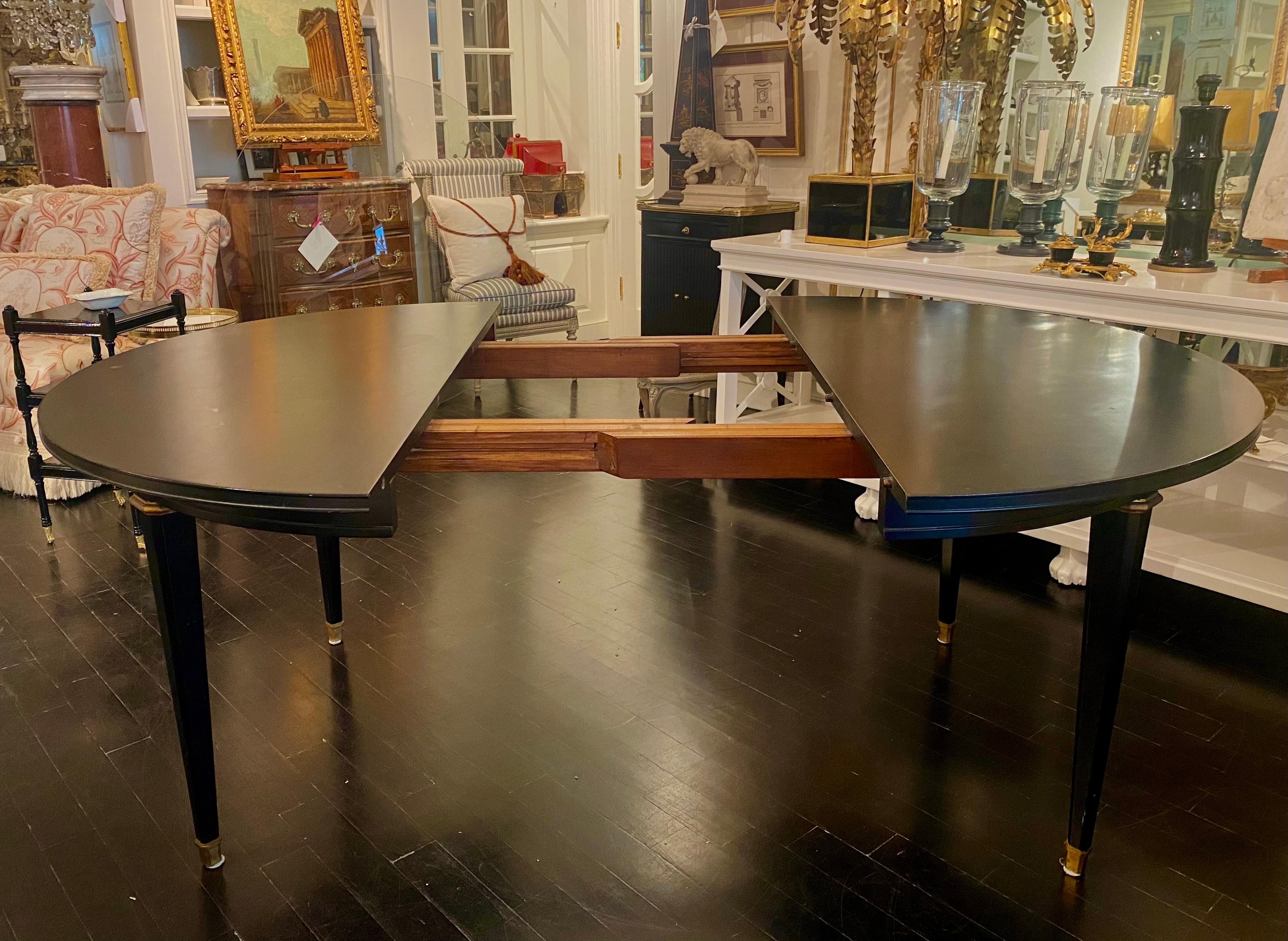 Maison Jansen Stamped Black Table, French, Louis XVI Style, Mid-Century Modern For Sale 11