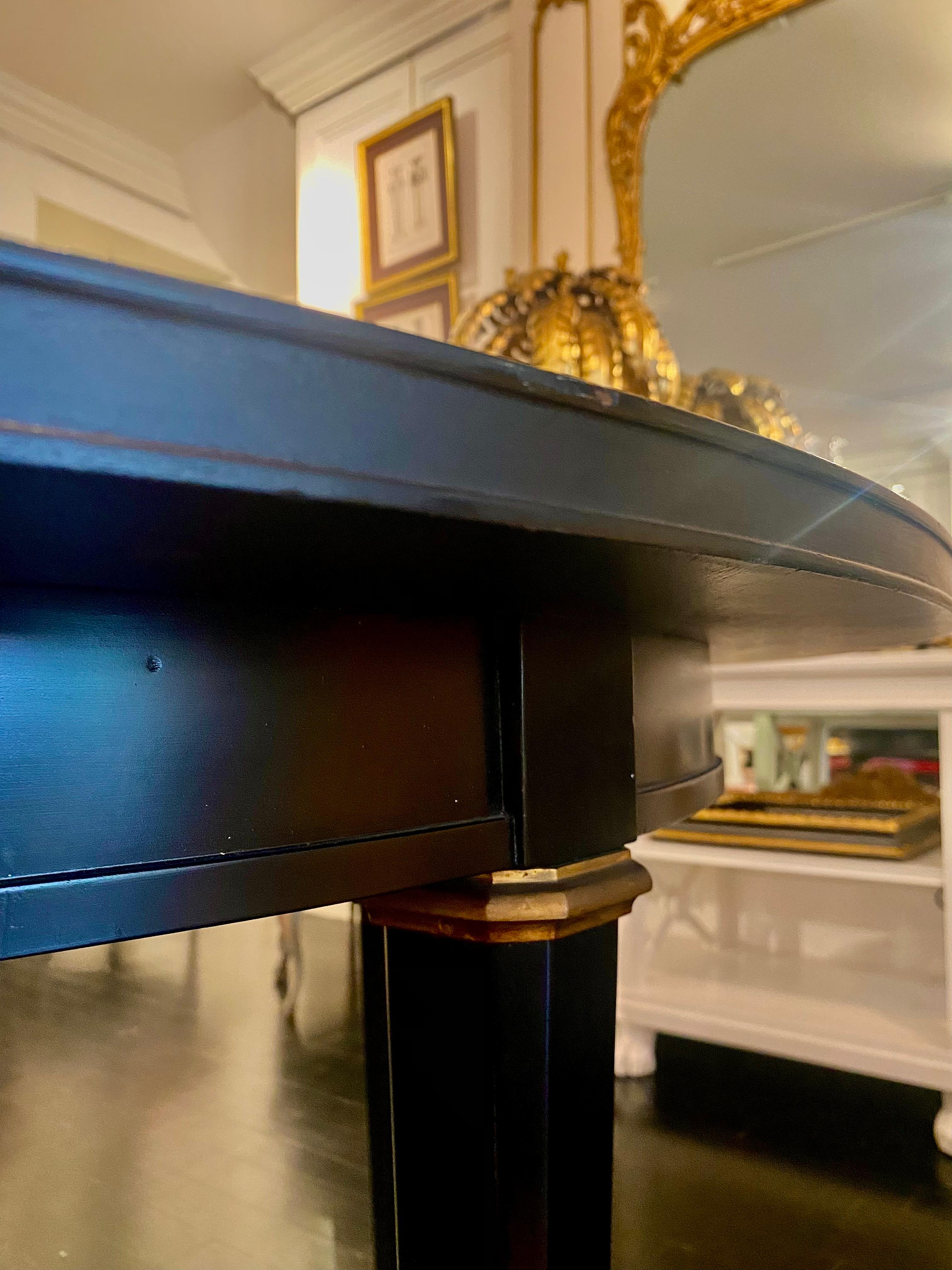 Table noire estampillée Maison Jansen, française, style Louis XVI, mi-siècle moderne en vente 12
