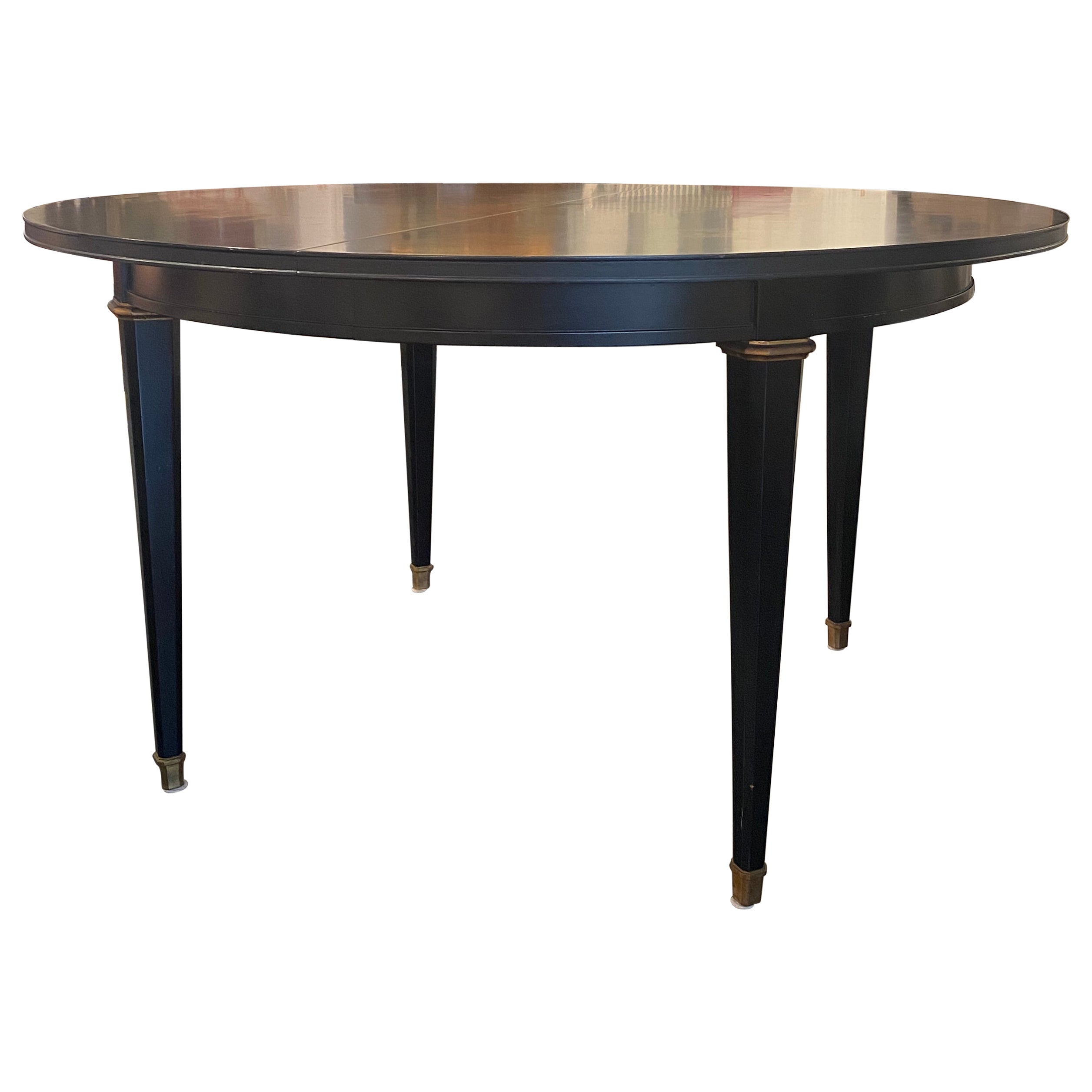 Tavolo nero stampato Maison Jansen, francese, stile Luigi XVI, metà secolo, moderno