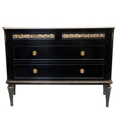 Maison Jansen Stamped Commode with Marble Top