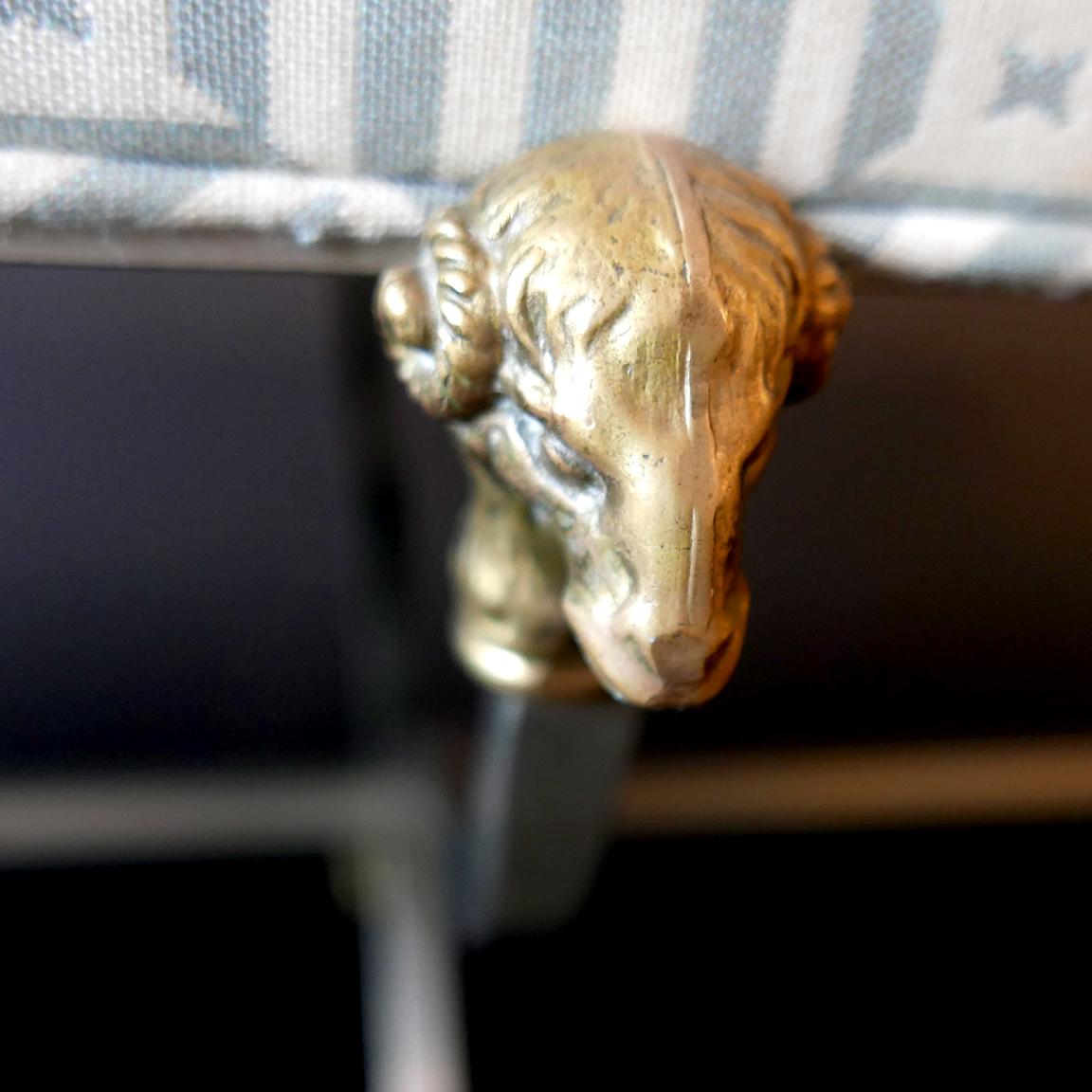 Maison Jansen Steel and Brass Neoclassic Style Bench 4