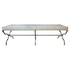 Maison Jansen Steel and Brass Neoclassic Style Bench